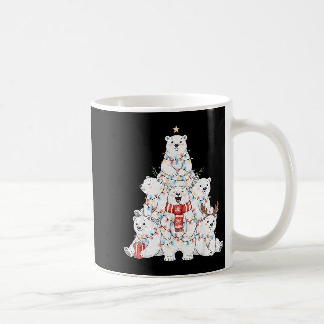 Taza De Café Lar Bear Christmas Tree Xmas Pajamas  (Derecha)