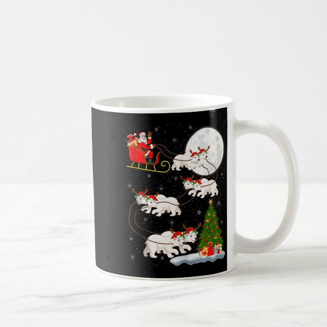 Taza De Café Lar Bear Santa Sleigh Flying Funny Magical Christm (Derecha)