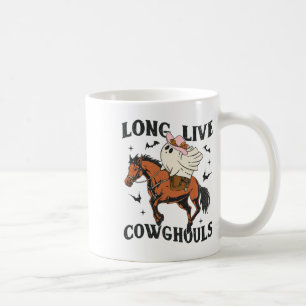 Taza De Café Larga vida a Cowghouls lindo fantasma Cowgirl Hall