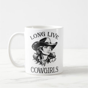 Taza De Café Larga vida a las vacas, Country Western Cowgirl
