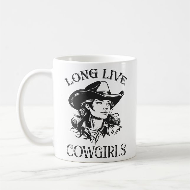 Taza De Café Larga vida a las vacas, Country Western Cowgirl (Izquierda)
