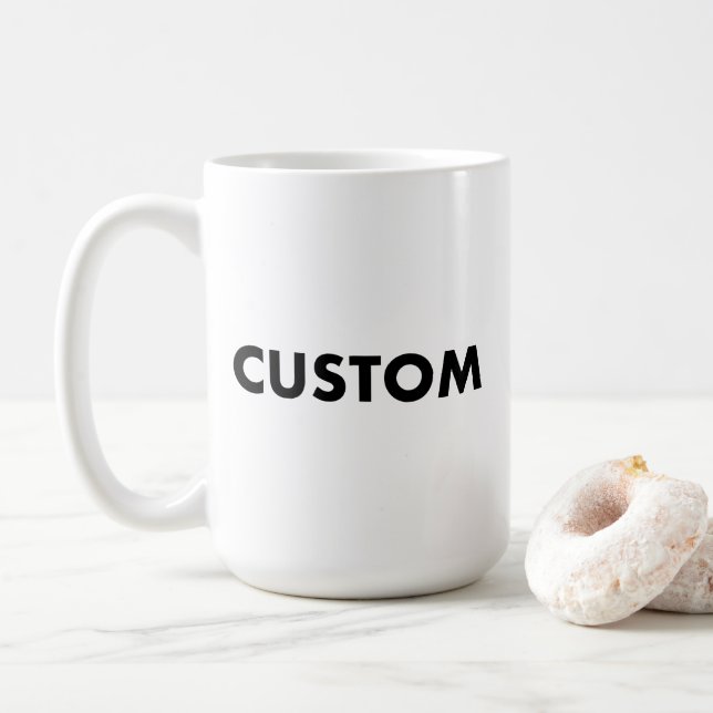 Taza De Café Large Custom Mug Blank Template - 15oz (Con donut)