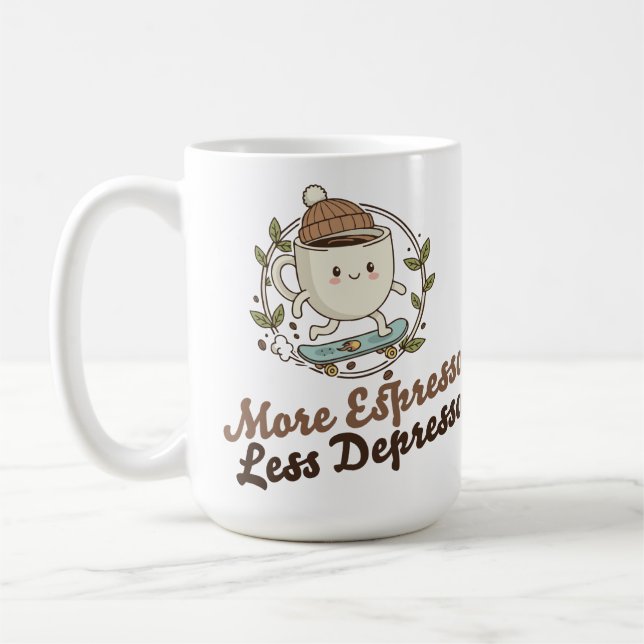 Taza De Café Large Mug - More Espresso. Less Depresso. (Izquierda)