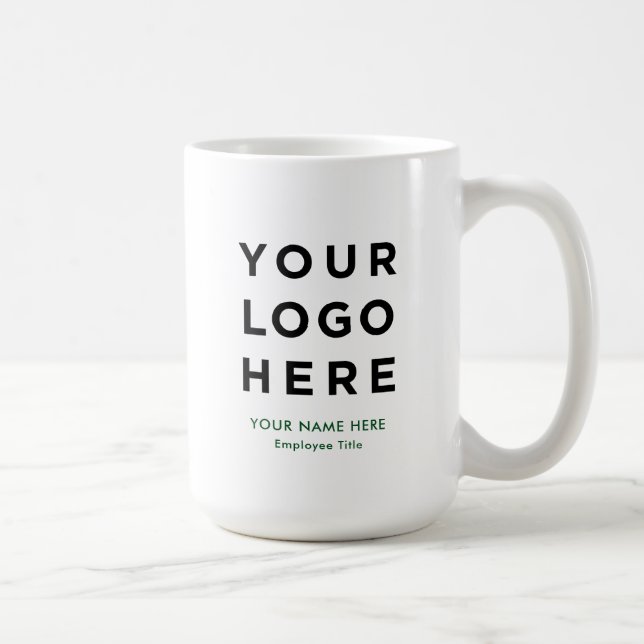 Taza De Café Large Staff Employee Mug Custom Name Company Logo (Derecha)