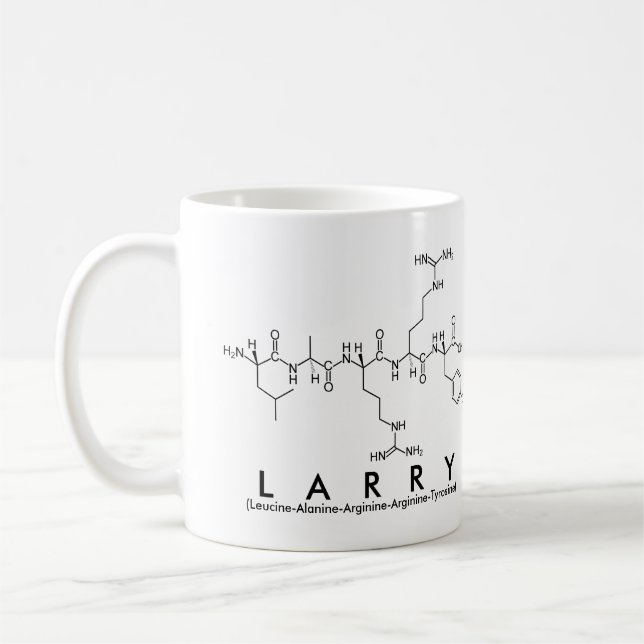 Taza De Café Larry peptide name mug (Izquierda)