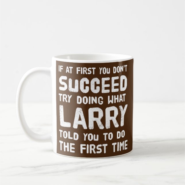 Taza De Café Larry Personalized Name Birthday Gift Funny (Izquierda)