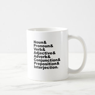 Taza De Café Las 8 partes del discurso en inglés