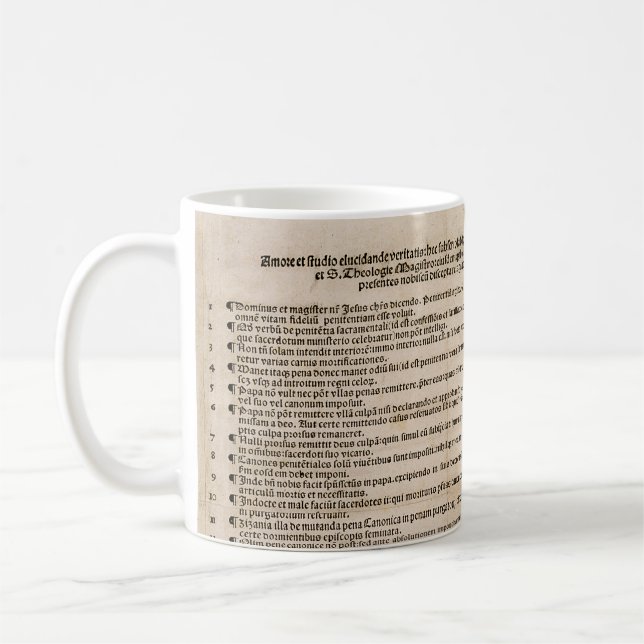 Taza De Café Las 95 tesis (Martín Lutero) (Izquierda)