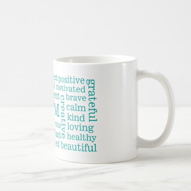 Taza De Café Las afirmaciones positivas SOY aguamarina de las (Derecha)