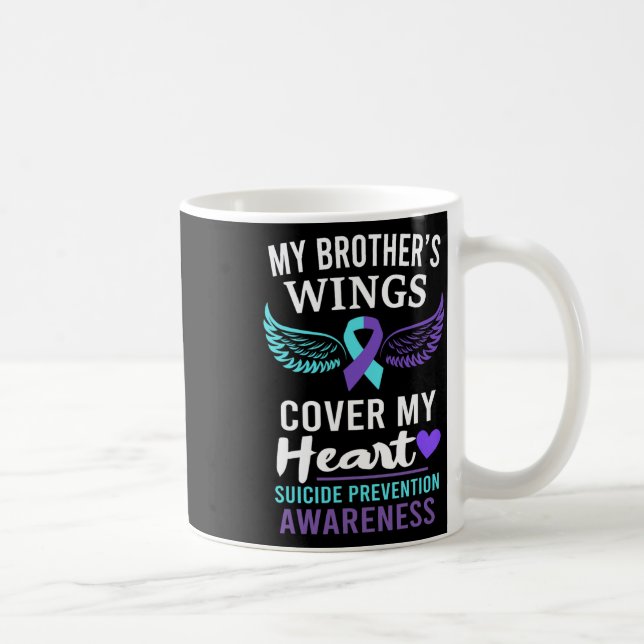 Taza De Café Las alas de mi hermano cubren conciencia del suici (Derecha)
