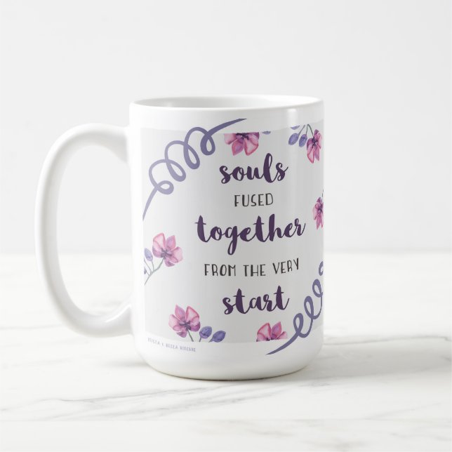 Taza De Café las almas se fusionaron desde el principio (Izquierda)