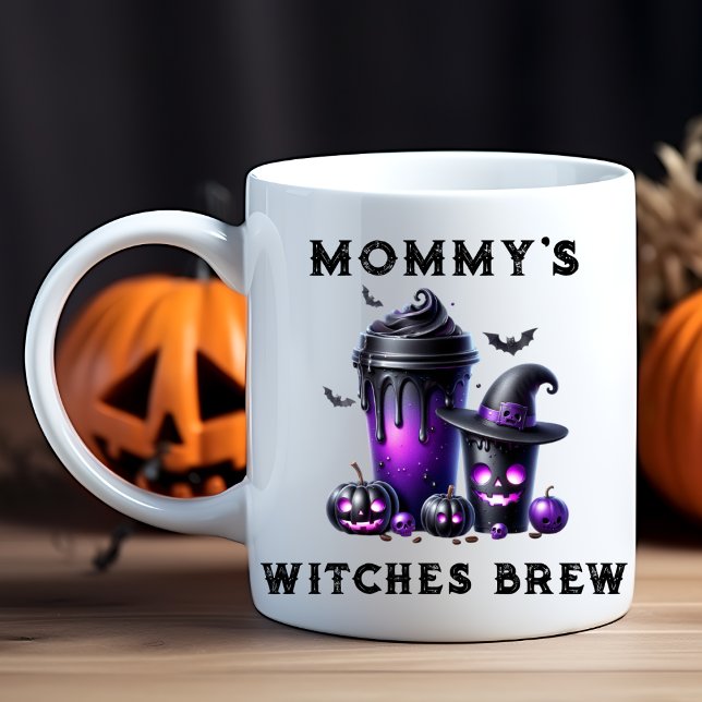 Taza De Café Las brujas de una divertida mami abren Halloween (Subido por el creador)