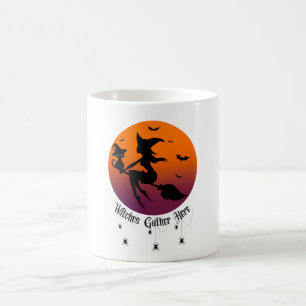 Taza De Café Las brujas se reúnen aquí  Arañas Atardecer de Hal
