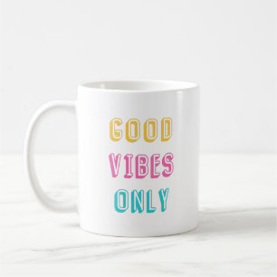 Taza De Café Las buenas vibraciones retro sólo tipografía col