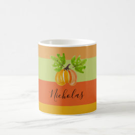 Taza De Café Las calabazas acuarelas de Acción de Gracias Perso