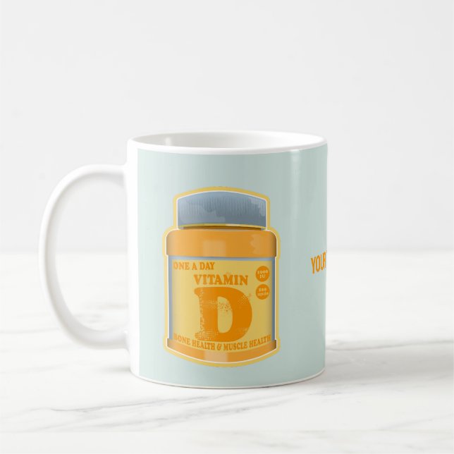 Taza De Café Las cápsulas de vitamina D son salud y bienestar (Izquierda)