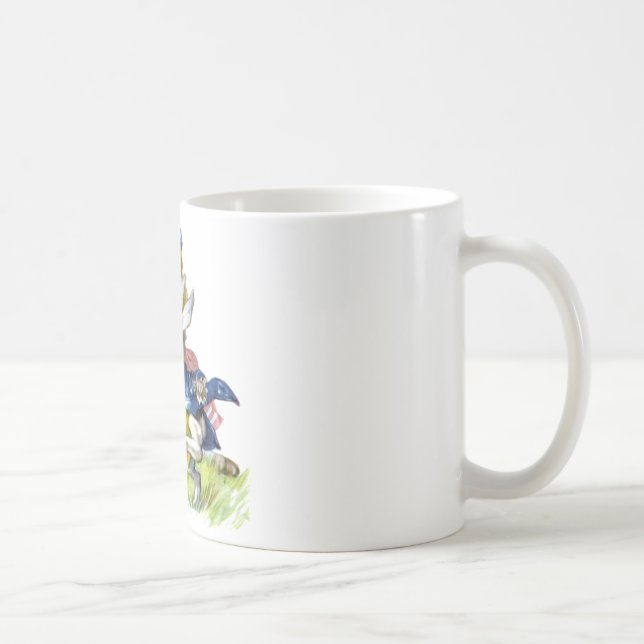 Taza De Café Las carreras de conejo blanco de Alicia (Derecha)