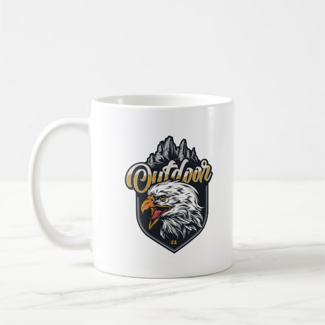 Taza De Café Las citas motivacionales de Stay Strong Eagle Outd (Izquierda)