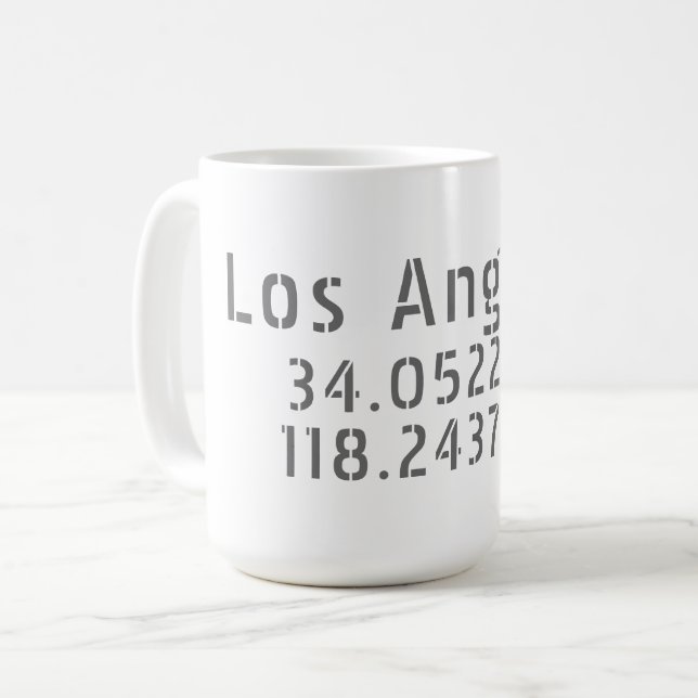 Taza De Café Las coordenadas de Los Ángeles (Anverso izquierdo)
