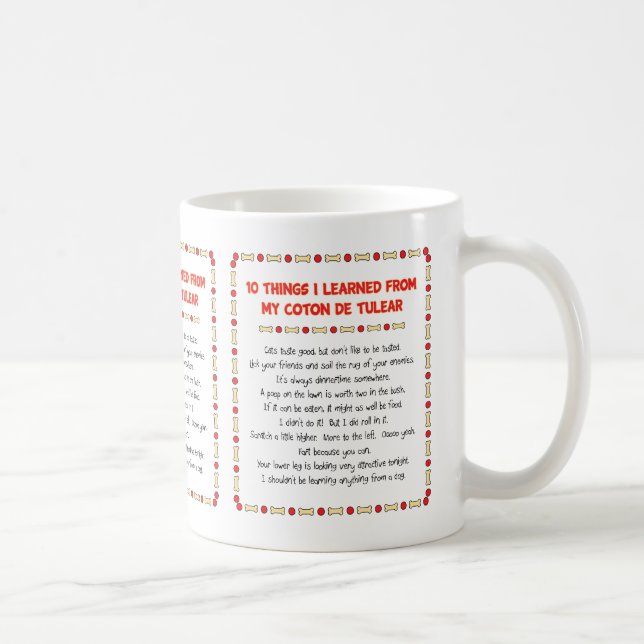 Taza De Café Las cosas divertidas I aprendieron de mi algodón (Derecha)