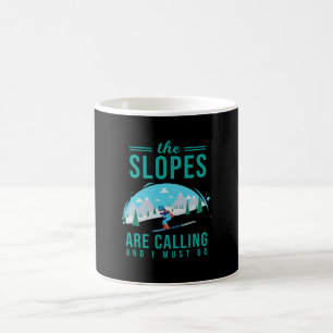Taza De Café Las cuestas están llamando la snowboard del esqu