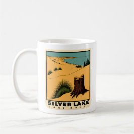 Taza De Café Las dunas de arena del lago Plateado de época Mich