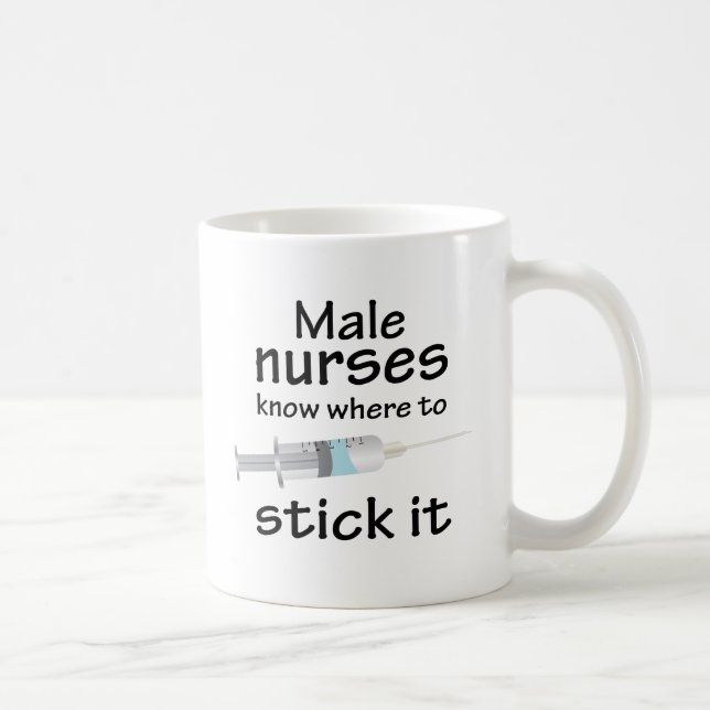 Taza De Café Las enfermeras del varón saben dónde pegarlo (Derecha)
