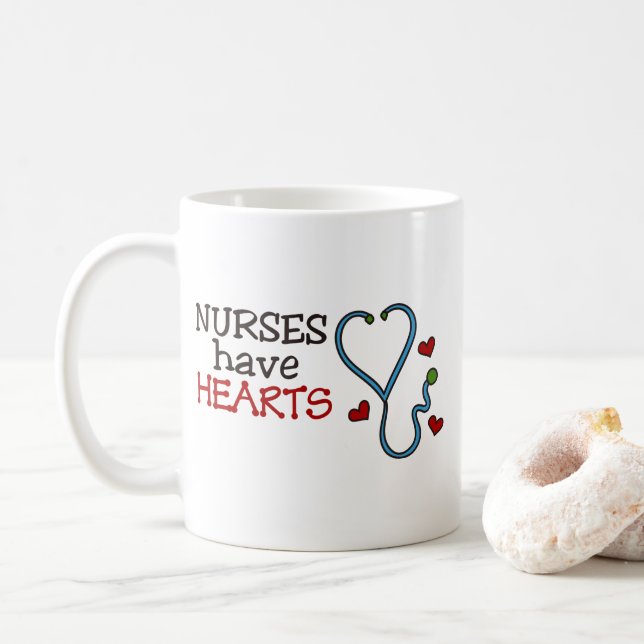 Taza De Café Las enfermeras tienen corazón (Con donut)
