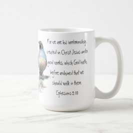 Taza De Café Las escrituras efesias 2:10 con California Quail