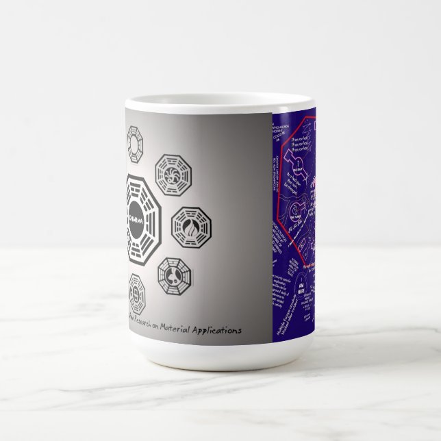 Taza De Café Las estaciones PERDIDAS de Dharma asaltan y mapa (Centro)