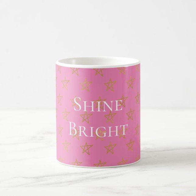 Taza De Café Las estrellas del oro rosado brillan (Centro)