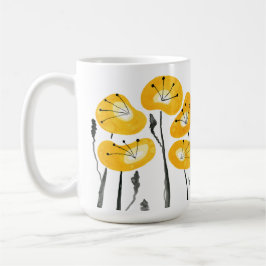 Taza De Café Las flores acuáticas de los adornos amarillos maña