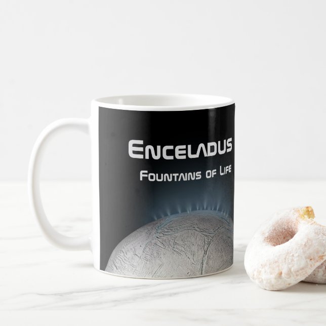Taza De Café Las fuentes de vida de Encélado Saturno (Con donut)