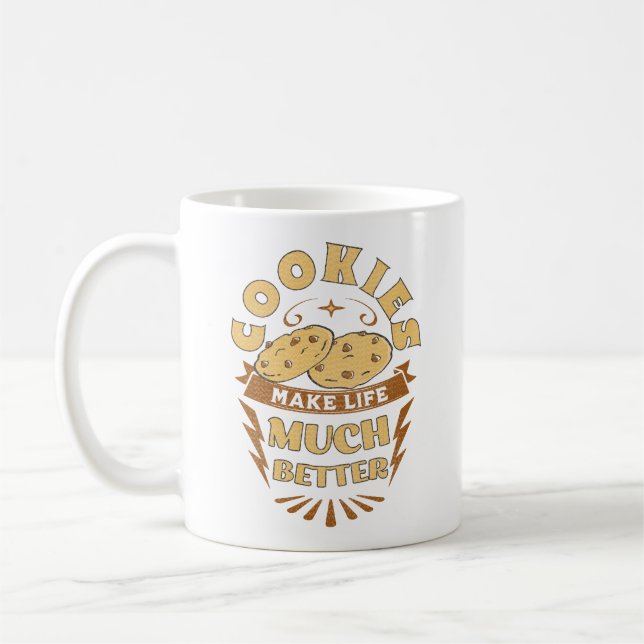 Taza De Café las galletas hacen que la vida sea mejor galletas  (Izquierda)