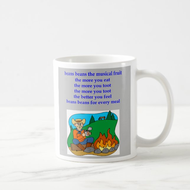 Taza De Café las habas la fruta nusical fart rima, habas la n… (Derecha)