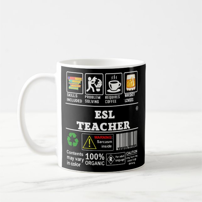 Taza De Café Las Habilidades Del Profesor De ESL Incluyeron La  (Izquierda)
