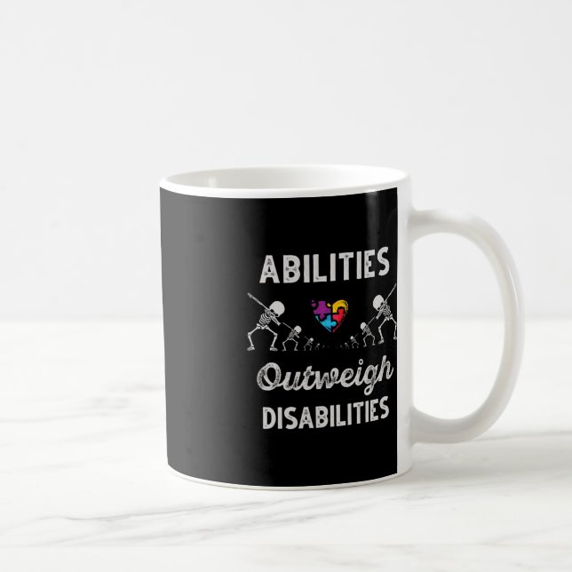 Taza De Café Las habilidades superan a las discapacidades Autis (Derecha)