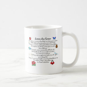 Taza De Café Las hermanas son para siempre poema