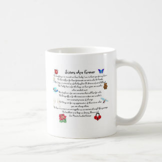 Taza De Café Las hermanas son para siempre poema