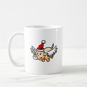 Taza De Café Las hermosas alas del cerdo de Navidad