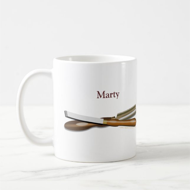 Taza De Café Las herramientas de Woodturning personalizaron la (Izquierda)