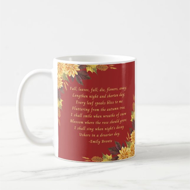 Taza De Café Las hojas de otoño de Emily Bronte (Izquierda)