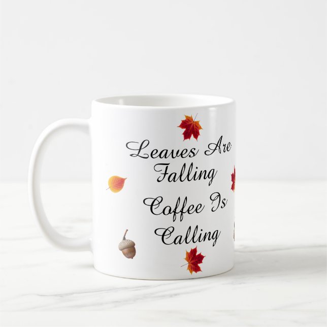 Taza De Café Las hojas están cayendo Personalizado café Mug (Izquierda)