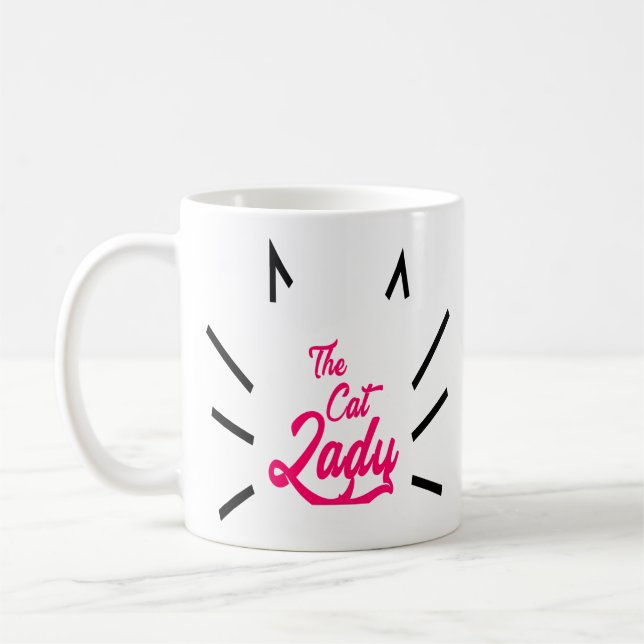 Taza De Café Las ideas de los regalos de señora Funny Cat (Izquierda)