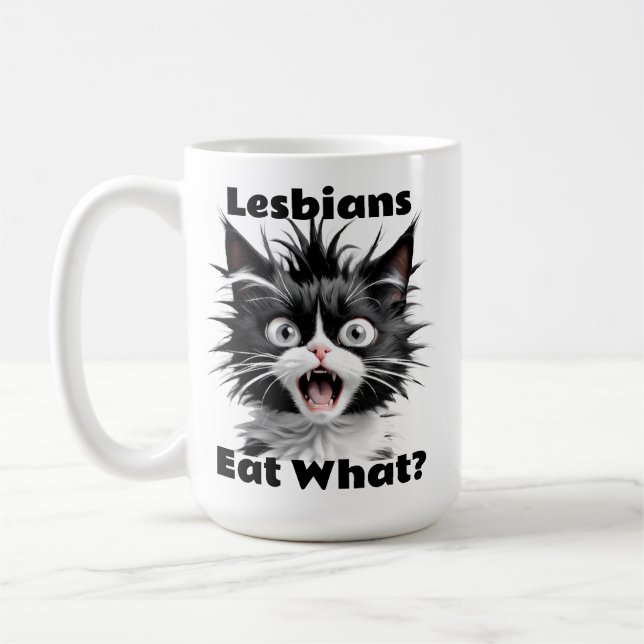Taza De Café ¿Las Lesbianas divertidas comen qué? Lesbianas LGB (Izquierda)