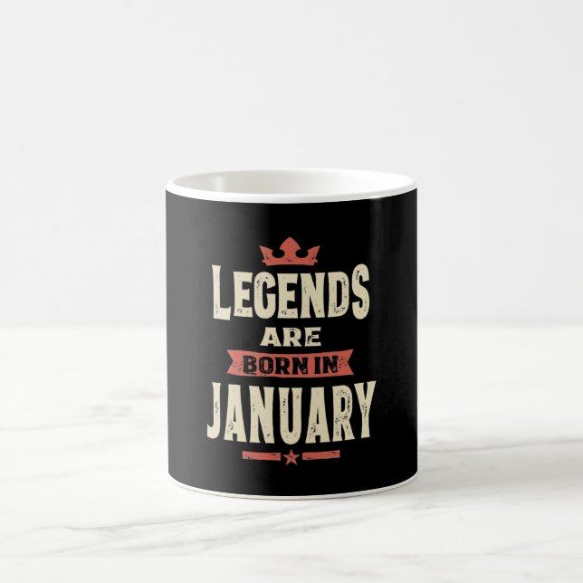 Taza De Café Las leyendas nacen en enero - enero Cumpleaños (Centro)