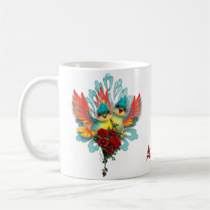 Taza De Café Las lindas aves de buen humor.