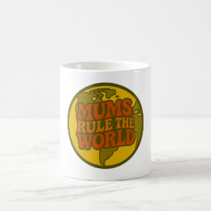 Taza De Café Las Madres Dominan el Mundo Globo Retro