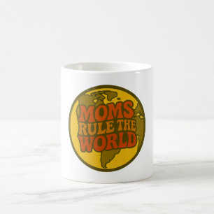 Taza De Café Las mamás dominan el mundo Retro Globo