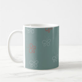 Taza De Café Las mariposas Stars Sage Green